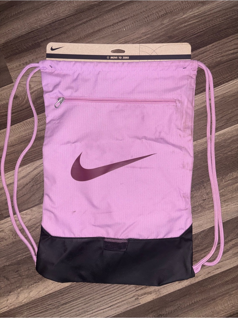 Nike Pink Drawstring Backpack with Black Base